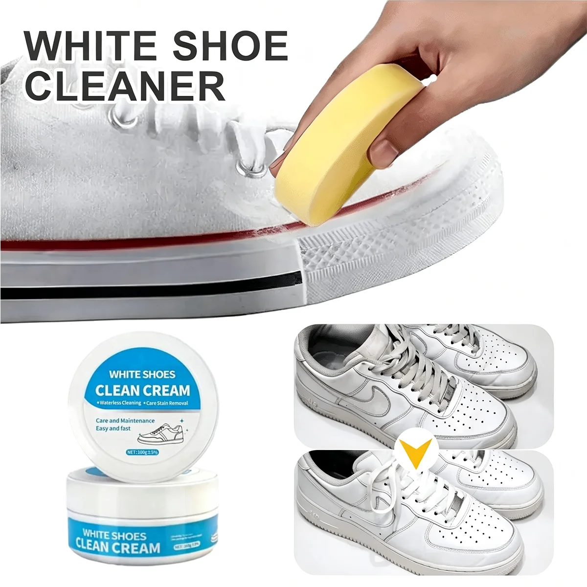 White Shoe Cleaner Paste, Whit - Sneaker Care Whitener recension och pris