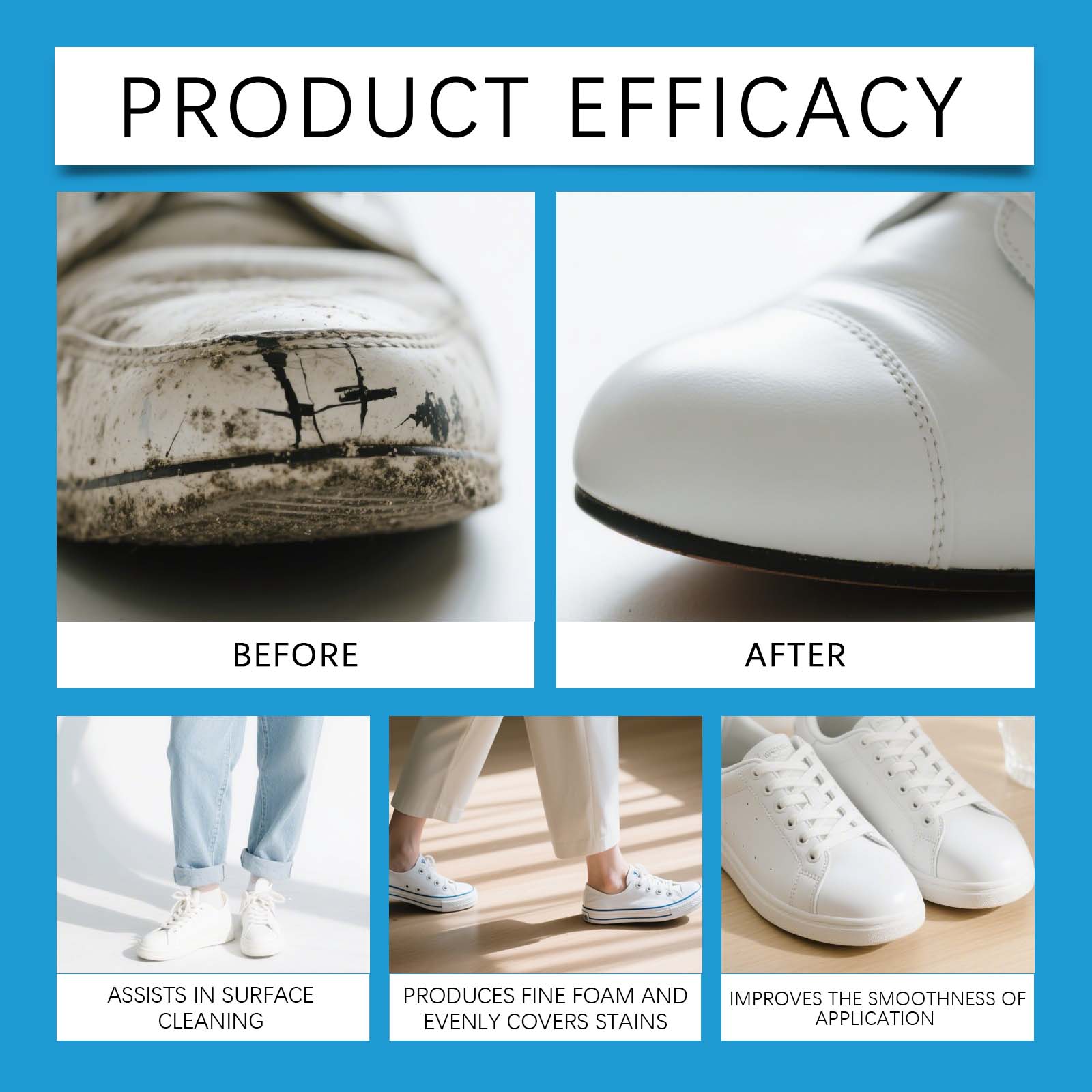 White Shoe Cleaner Cream Sneak - Sneaker Care Whitener recension och pris