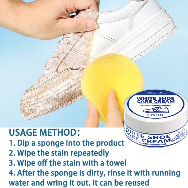 White Sneaker Care Cream with  - Sneaker Care Whitener recension och pris