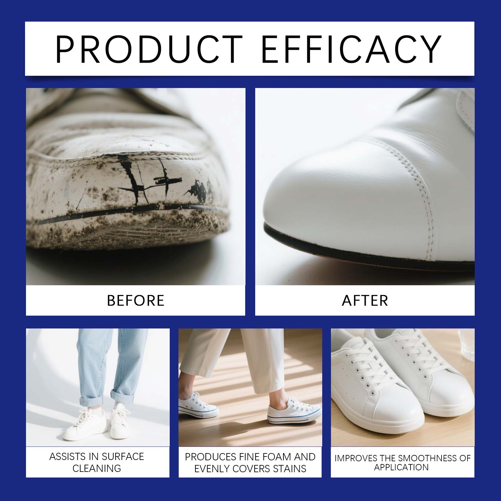White Shoe Cleaner Foam Sneake - Sneaker Care Whitener recension och pris